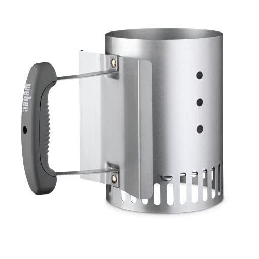 Weber 7447 - Chimenea de encendido compacta Rapidfire, a Carbón, de Aluminio, Metálico