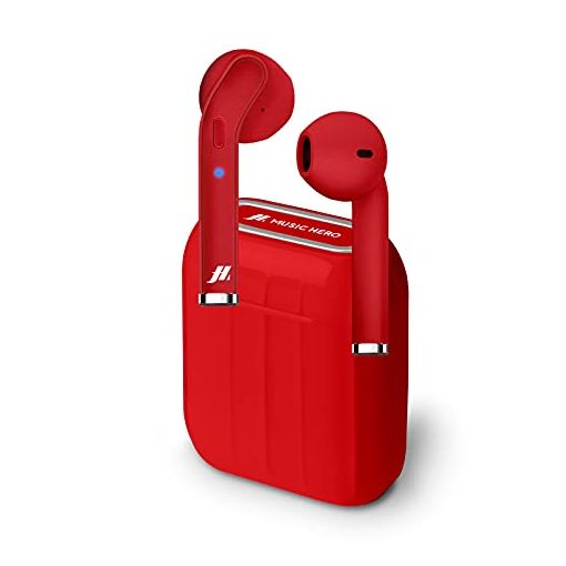 SBS Auriculares INALAMBRICOS Music Hero Rojo Bluetooth Base DE Carga