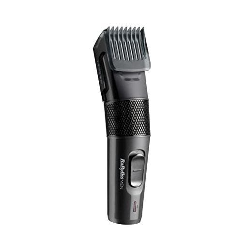 BaByliss MEN E786E Cortapelos eléctrico, cuchillas profesionales full metal, uso con/sin cable, 60 min autonomía, 12 longitudes de corte de 0.5 a 24 mm