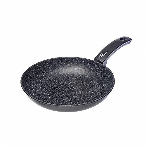 Moneta Sartén Etnea con Superficie de Piedra Antiadherente y con Revestimiento Antirayaduras, Mayoría de Las Cocinas, Apta para el Lavavajillas, Diámetro 28 cm, Negro, 28.0 cm