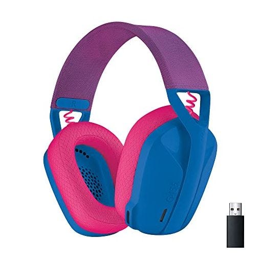 Logitech G435 Auriculares Inalámbricos LIGHTSPEED para Gaming - Ligeros, micrófono integrado, Batería de 18 horas, Compatibles con Dolby Atmos, Bluetooth, PC, PS4, PS5, Móvil - Azul