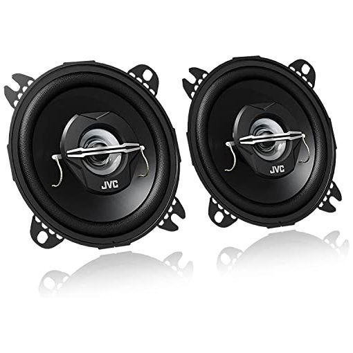 JVC CS-J420X - Altavoces coaxiales para coche (21 W RMS, 45 - 22000 Hz, 10cm (4'), 2 vías), negro