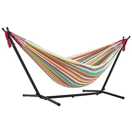 Vivere UHSDO8-26 - Hamaca con soporte incluido, multicolor, 250 cm, doble, diseño Salsa