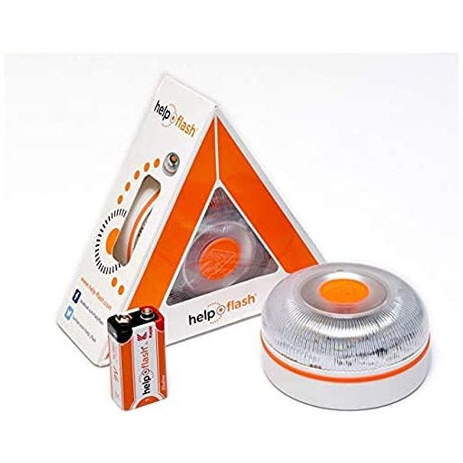 Help Flash - Luz de Emergencia - Señal V16 para Coche Homologada DGT - Help Flash V.2 - Señalización Inmediata en Caso de Emergencia - Dispositivo V16 Visible a 1Km - Activación Automática y Manual
