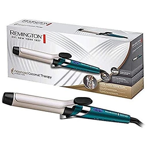 Remington Rizador de Pelo, Cerámica Avanzada con Coco y Filtros UV, Ondulador con Pinza de 32 mm, Rizos Grandes y Ondas, 5 Temperaturas hasta 210°C, Digital, CI8648