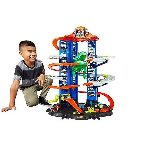 Hot Wheels Ultimate Garage, garaje y pista para coches de juguete (Mattel GJL14)