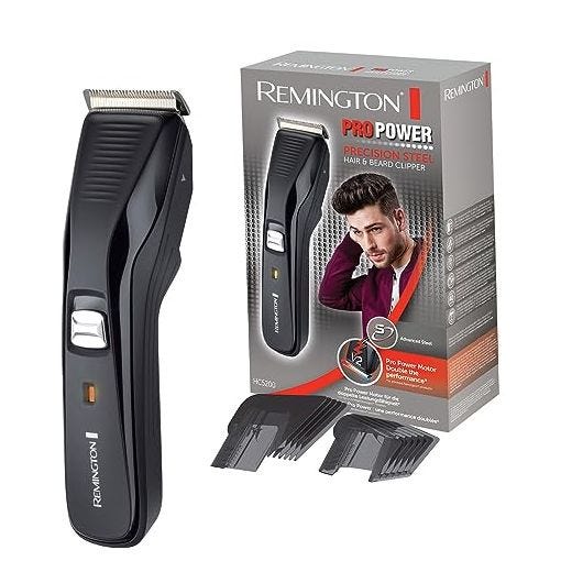 Remington Máquina de Cortar Pelo Pro Power, Cortapelos con Cable e Inalámbrico, Cuchillas de Acero Avanzado, 2 Peines Ajustables, 40 min Autonomía, Piloto Indicador Carga, Cepillo Limpieza - HC5200
