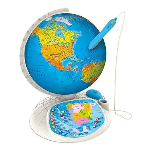 Clementoni - Globo Terráqueo Interactivo, bola del mundo interactiva con sonido y App, a partir de 7 años, idioma español (-55117)