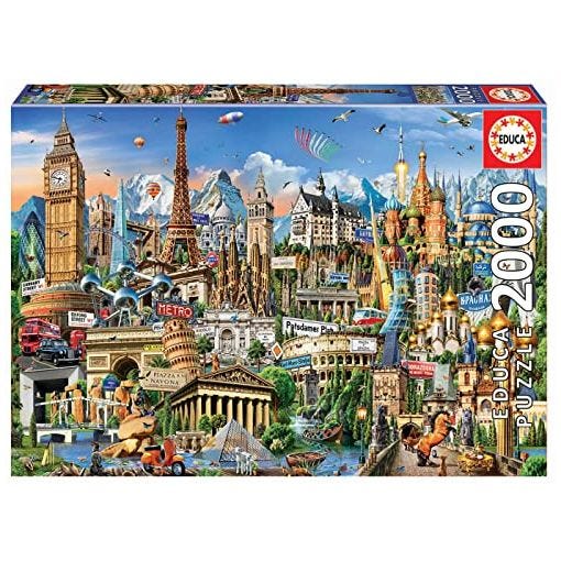 Educa - Puzzle de 2000 Piezas para Adultos | Símbolos de Europa. Incluye Pegamento Fix Puzzle. A Partir de 14 años (17697)