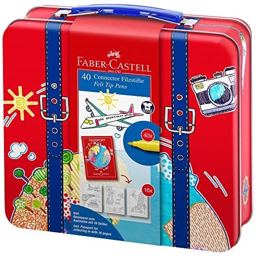 Faber-Castell - Connector Fibre-tip pen in suitcase, 40 pc (155535)