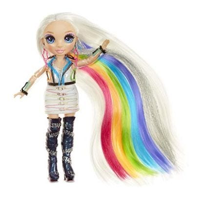Rainbow High 569329EUC Muñeca Amaya Raine con Pelo Extra Largo y Colores Lavables 5 en 1, Multicolor