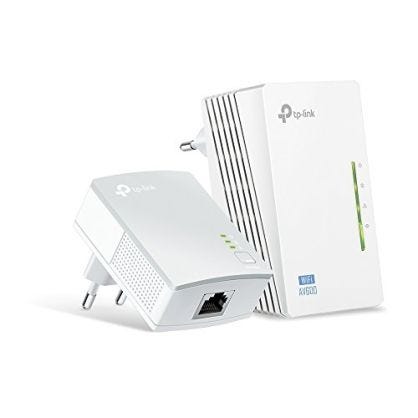 TP-Link - 2 Adaptadores de Comunicación por Línea Eléctrica (WiFi AV 600 Mbps, Extensor, Repetidores de Red, Amplificador y Cobertura Internet, 3 Puertos, Cable Ethernet), Color Blanco
